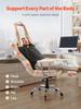 Executive Office Chair High Back Chair Footrest & Removable Armrests Brown