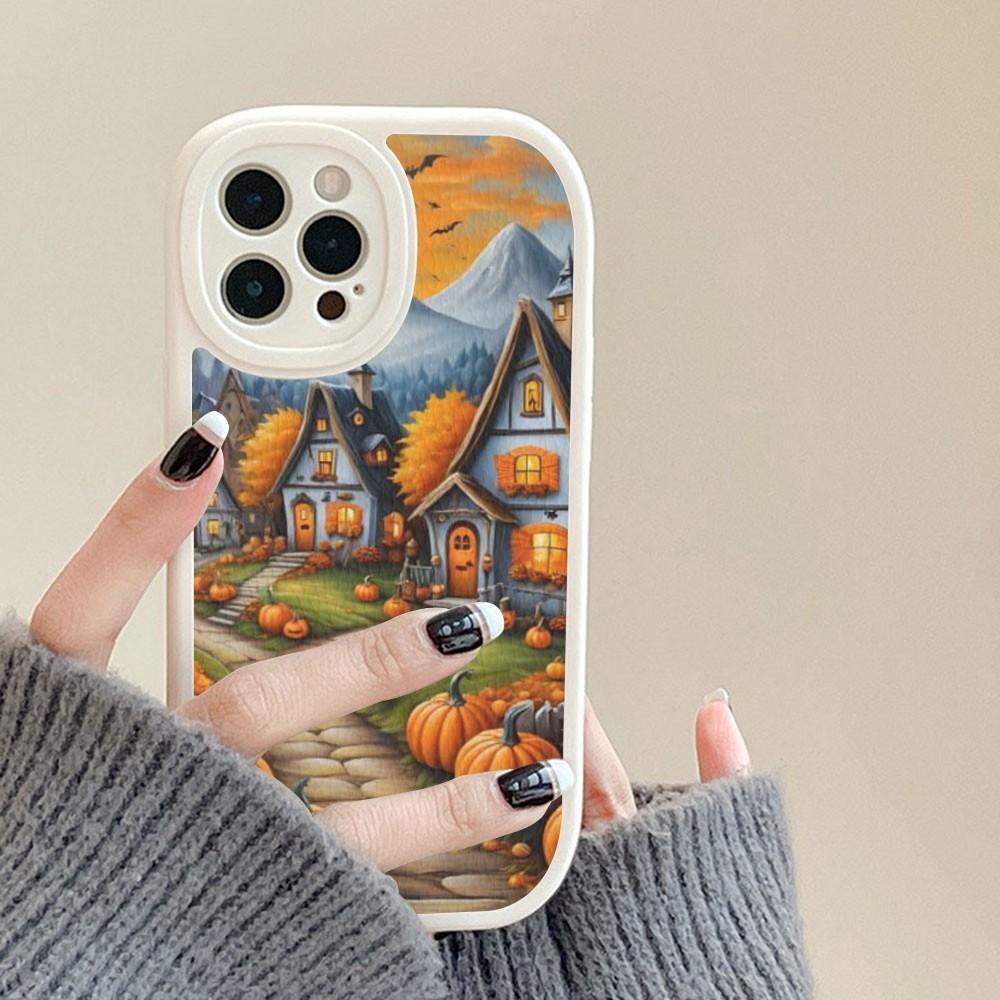 Pumpkin Happy Fall Autumn Phone Case Hard Leather For IPhone 16 15 14 13 12 Mini 11 14 Pro Max Xs X Xr 7 8 Plus Fundas
