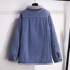 Extra Large Winter Plus Velvet Denim Jacket - Thickened Casual Cotton Coat for Sizes 200/300 Jin