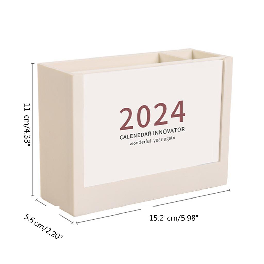2-IN-1 Stifthalter mit Schreibtischkalender Multifunktionaler Schreibtisch-Bleistifthalter mit Monatskalender Schreibtisch-Organizer