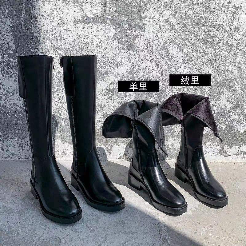 

Рыцарские сапоги женские зима 2025 новые маленькие мужские ботфорты высокие сапоги бархатные сапоги 40