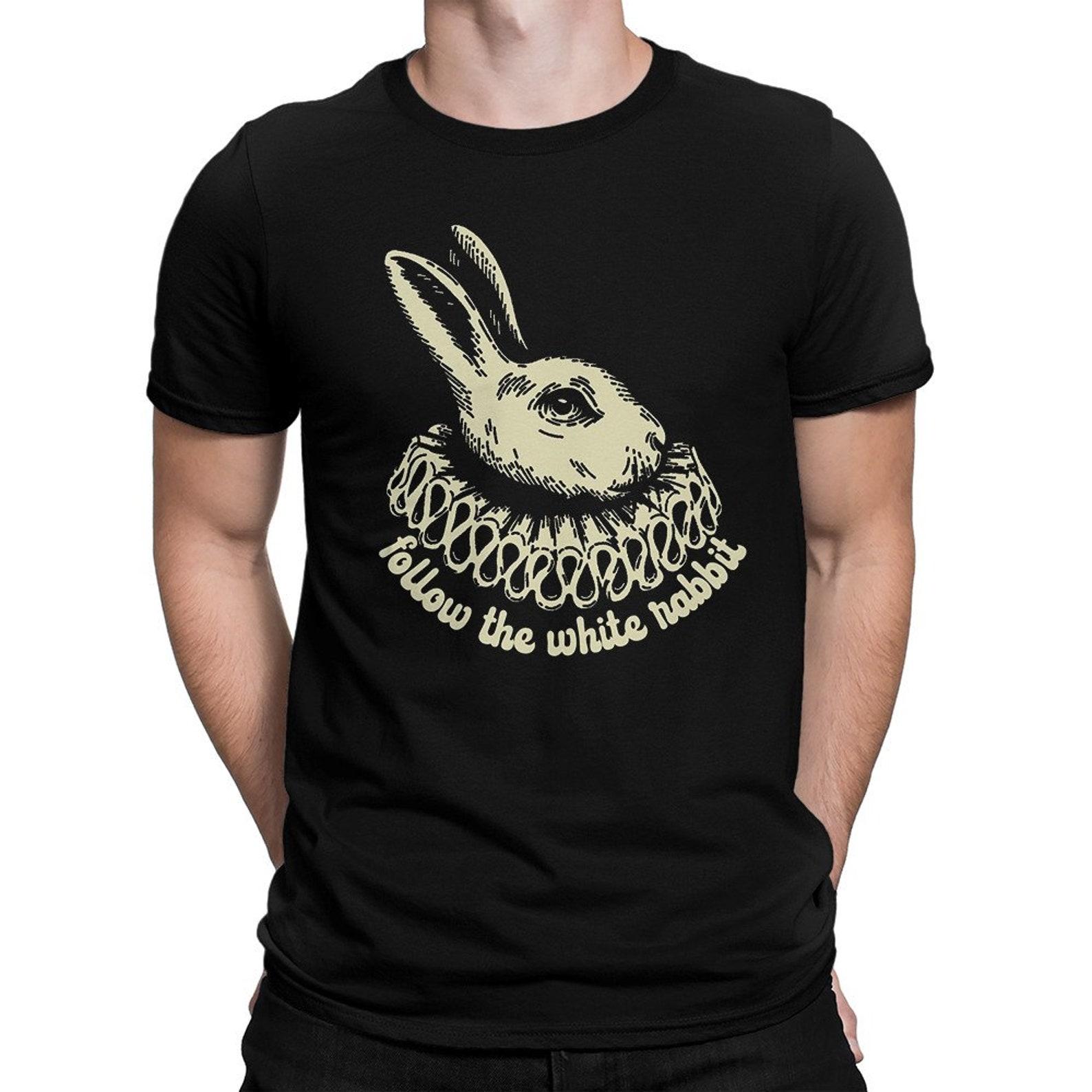 Alice in Wonderland Follow the White Rabbit T-Shirt, Men s and Women s Sizes (drsh-334) S