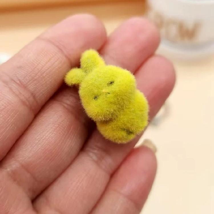 Stylish Rabbit Keychain Pendant Lovely Animal Shaped Keychains Flocking Keyring