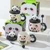 Cartoon Panda Mug with Lid Girl Cute Ceramic Office Home Couple Drinking Water Souvenir Birthday Gift