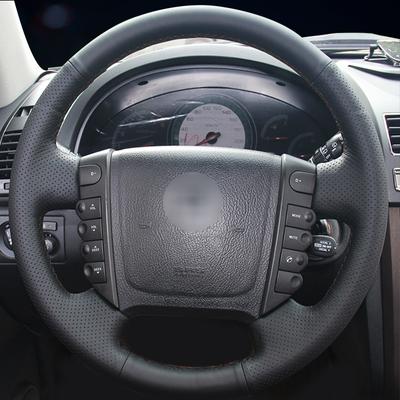 Handsewing Black Artificial Leather Steering Wheel Covers for Ssangyong Rexton Rexton W