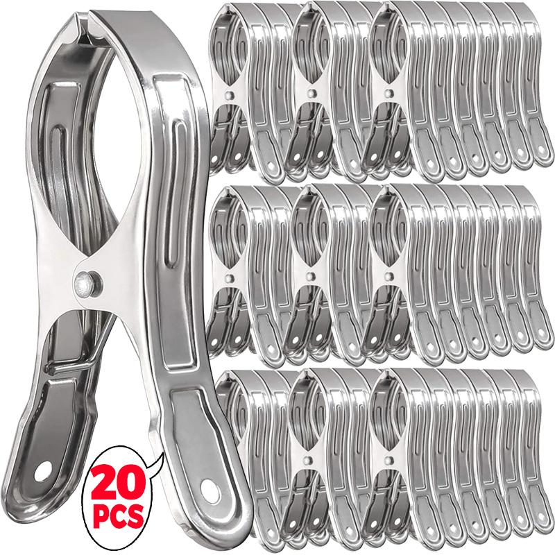 Stainless Steel Clothespins Heavy Duty Anti-slip Drying Clip Kitchen Food Bag Sealing Clips for Clothes Socks Cabinet Organizer