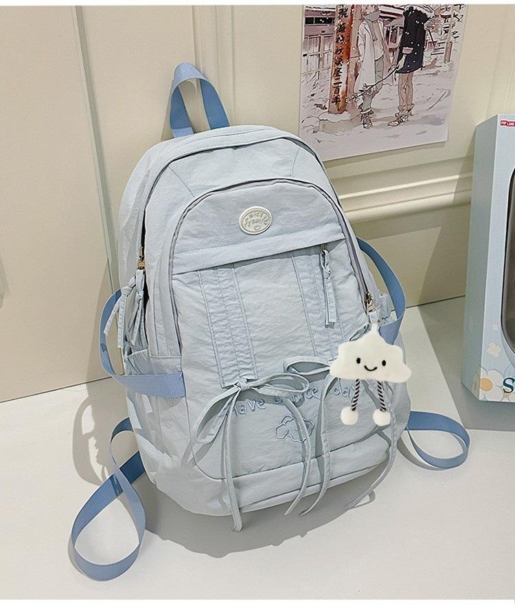 School bag cute sweet bow medium high value Mori fresh travel back