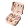 Compact Travel Jewelry Box for Necklaces & Earrings, Mini PU Storage Container