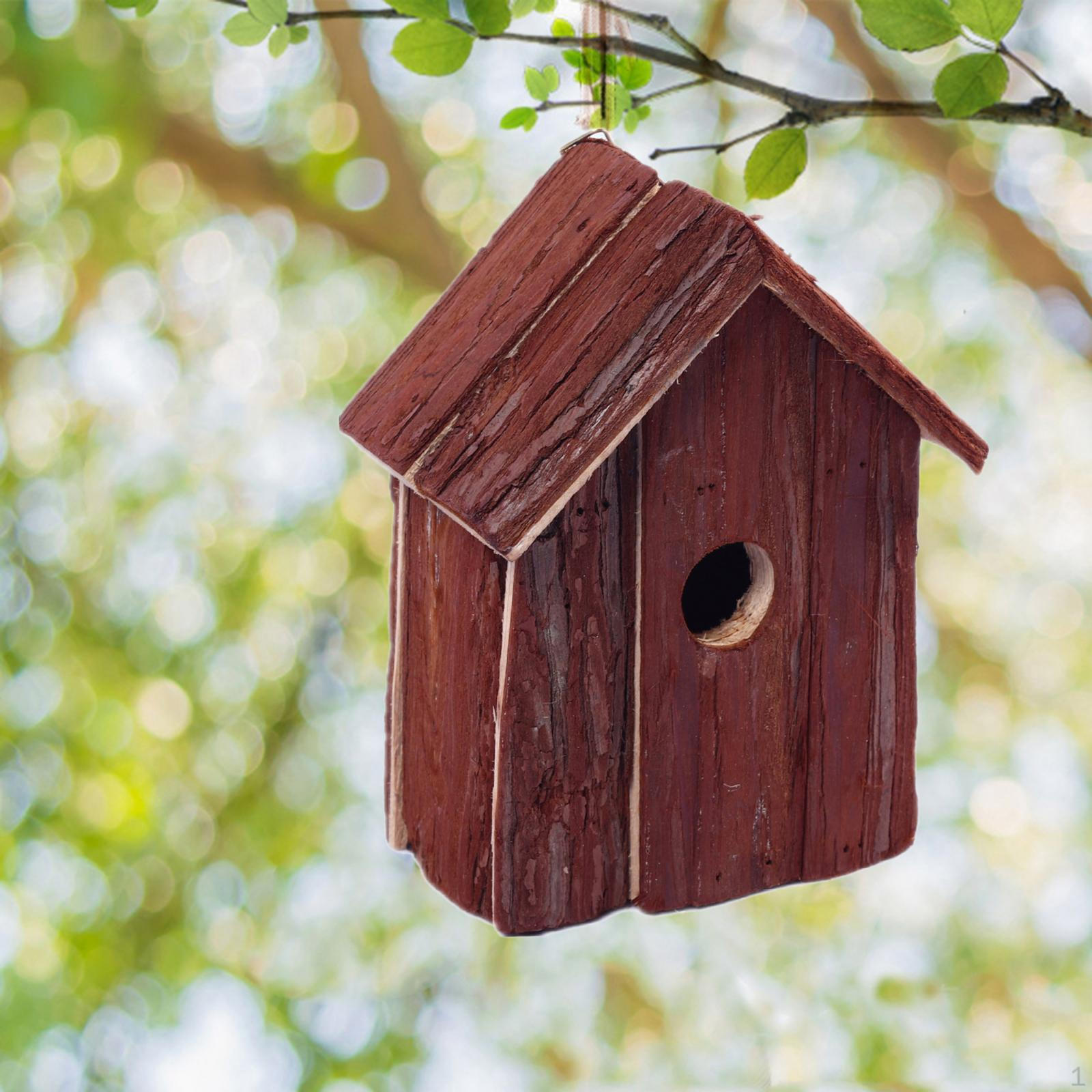 Wooden Bird House, DIY Arts Crafts Nest Hanging Hummingbirds Villa House Birdcage