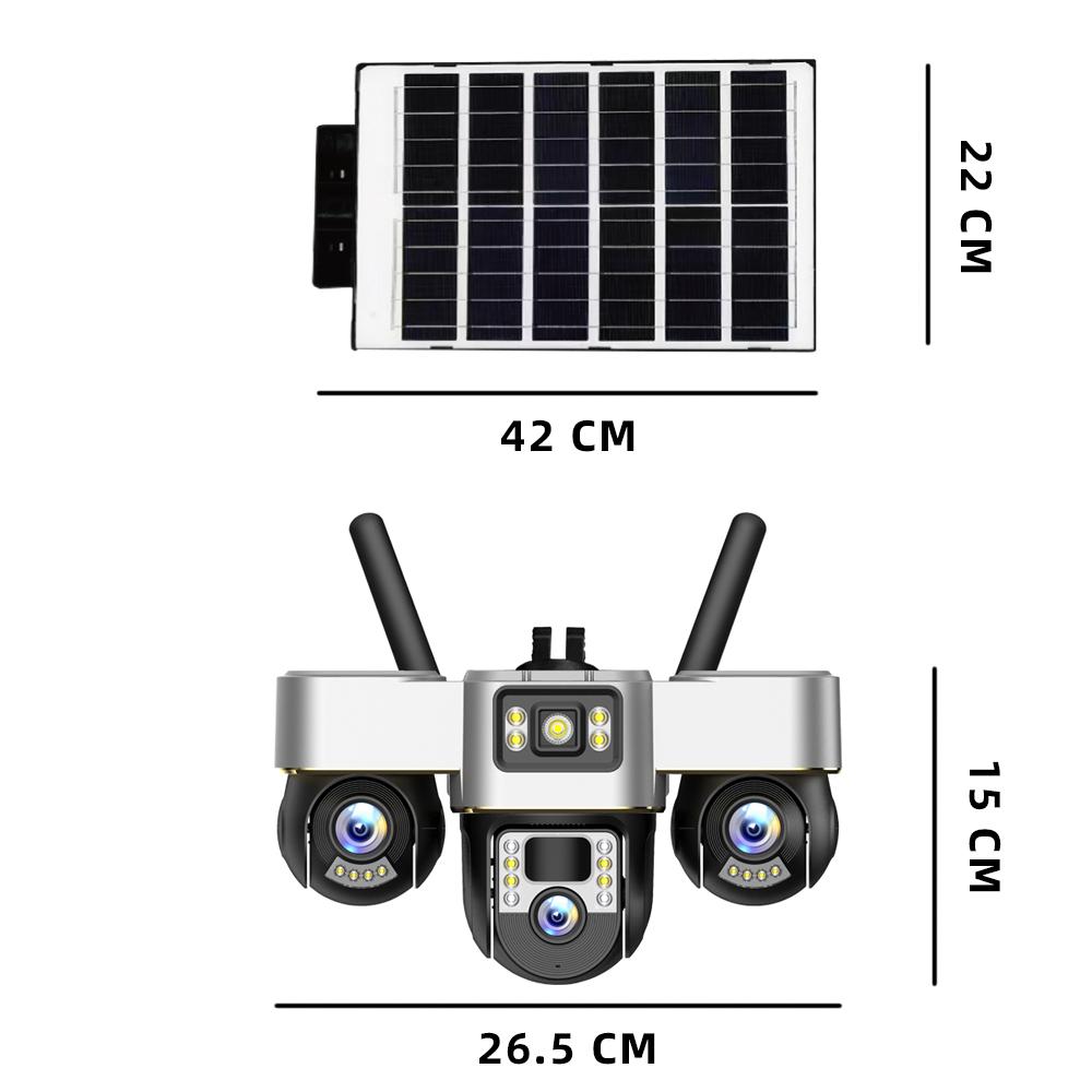 Streetlight & Surveillance Combined, Solar Charging, Multi-functional All-in-one Machine, Smart Lighting, High-definition Triple-lens Network Camera