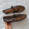 Black Sandals Women Flats Mesh Summer Fashion Shallow Shoes Beach Shoes Outdoor Walking Sexy Flat Sandals