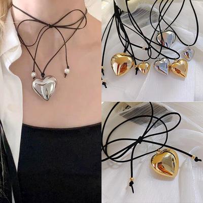 Herz Halskette: Anlaufbeständiger Damen-Sommerschmuck, vielseitiger High-End-Anhänger, neue grenzüberschreitende Schlüsselbeinkette.