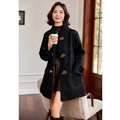 Demana Women's Loose-Fit Double-Sided Wool Blend Coat