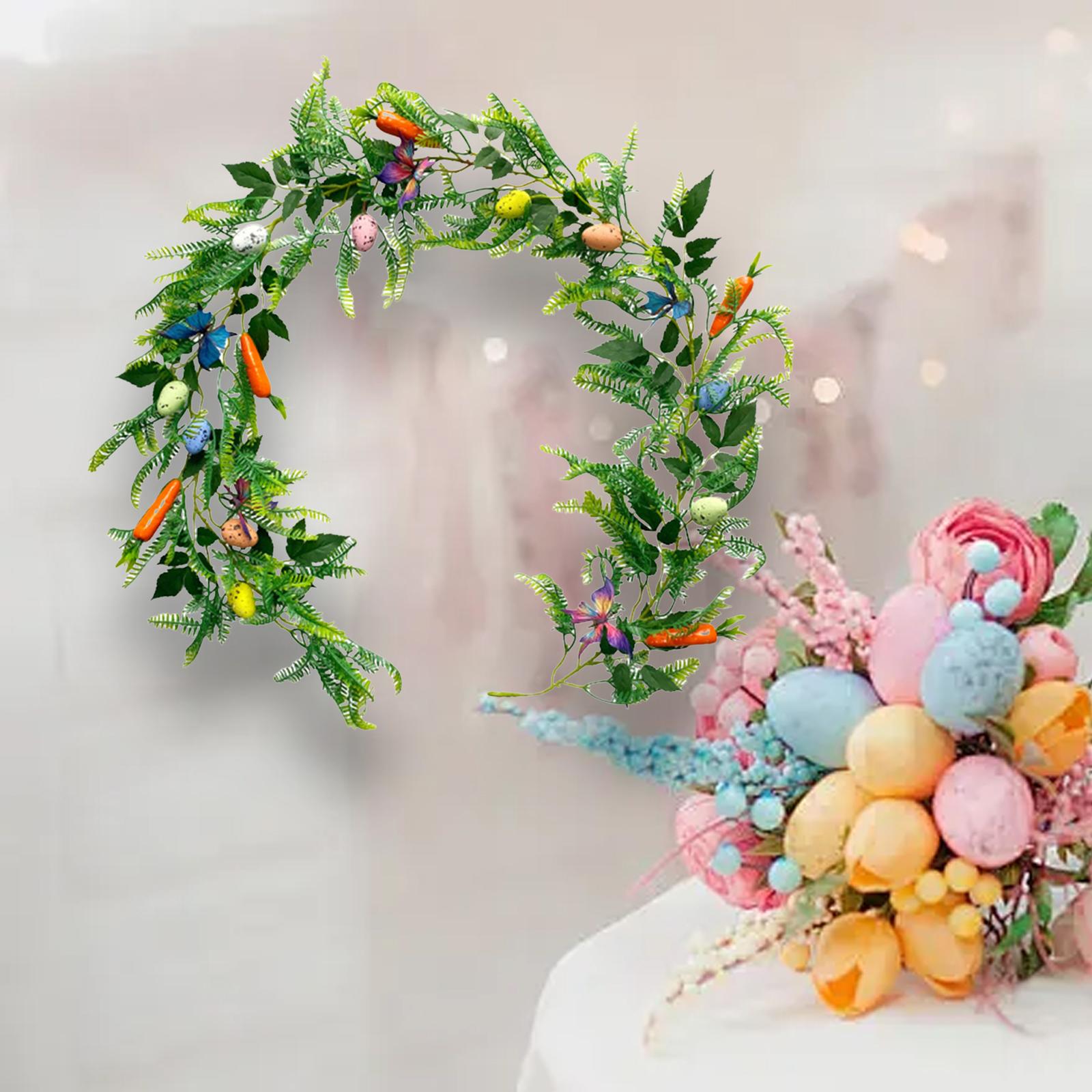 Easter Garland, Greenery Garland, Decorative Hanging Artificial Easter Egg Garland, Spring Garland for Holiday Party Supplies