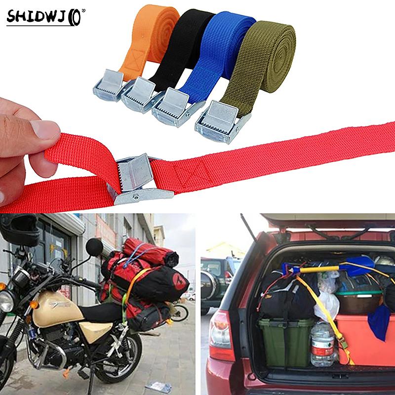 1pcs 5M Cargo Straps With Buckle Tie-Down Belt For Motorcycle Bicycle Metal Tow Rope Strong Ratchet Fixing Belt For Luggage Bag