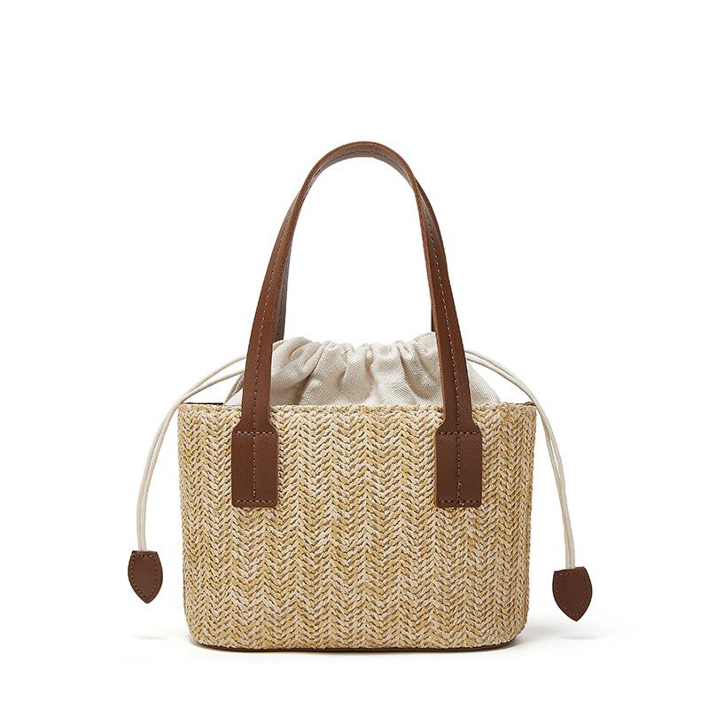 Neue Tasche Damenmode einfache Schultertasche Retro Strohhandtasche Sommer lässige Pendler Umhängetasche