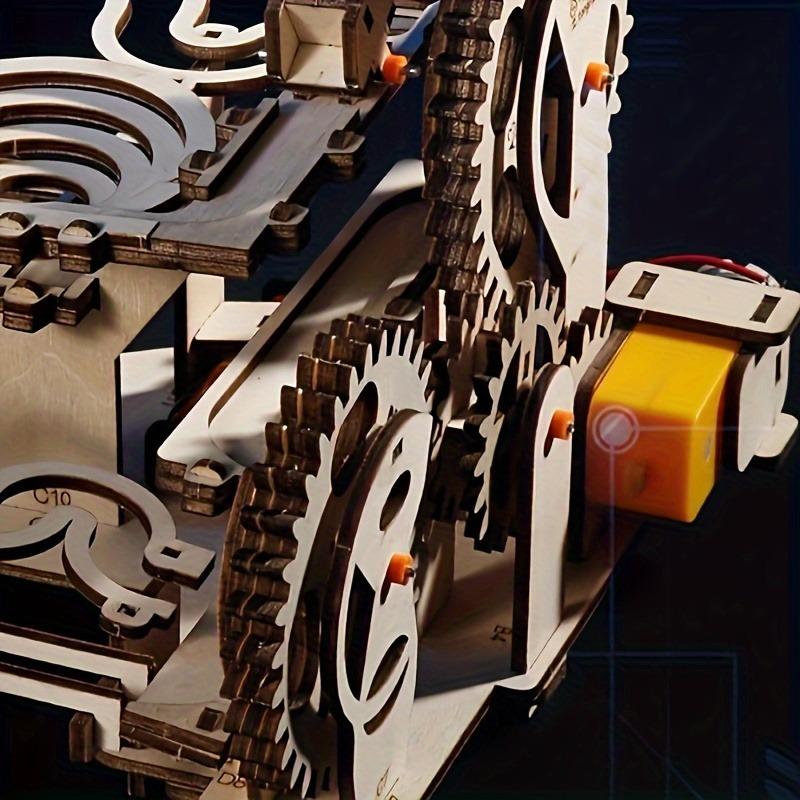 1 Set Wooden Puzzle Brain Teaser Model Kit with Interlocking Gears