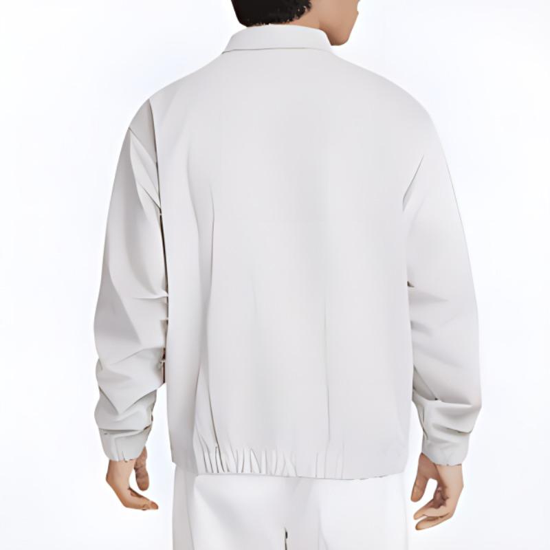 Nike Logo Zip-Up Corduroy Jacket With Stand Collar Men Jackets Gray DX9071-012
