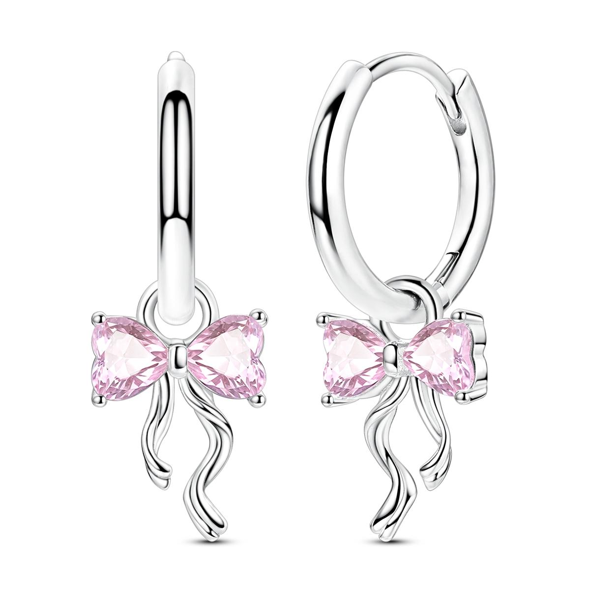Original 925 Silver Bow Drop Earring For Woman Pendientes Earring Fine Jewelry