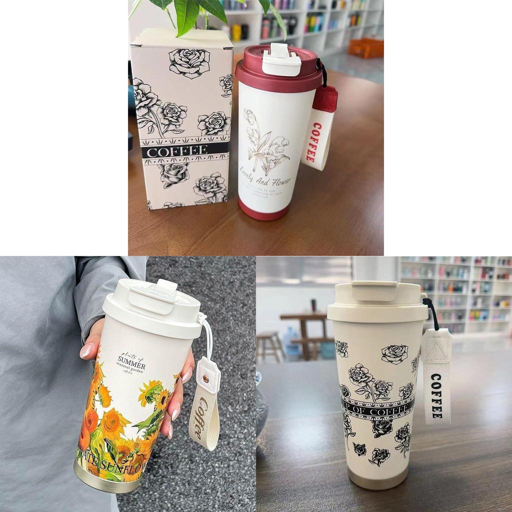 Modern Stainless Steel Insulated Coffee Cup With Double Lid For Office And Travel