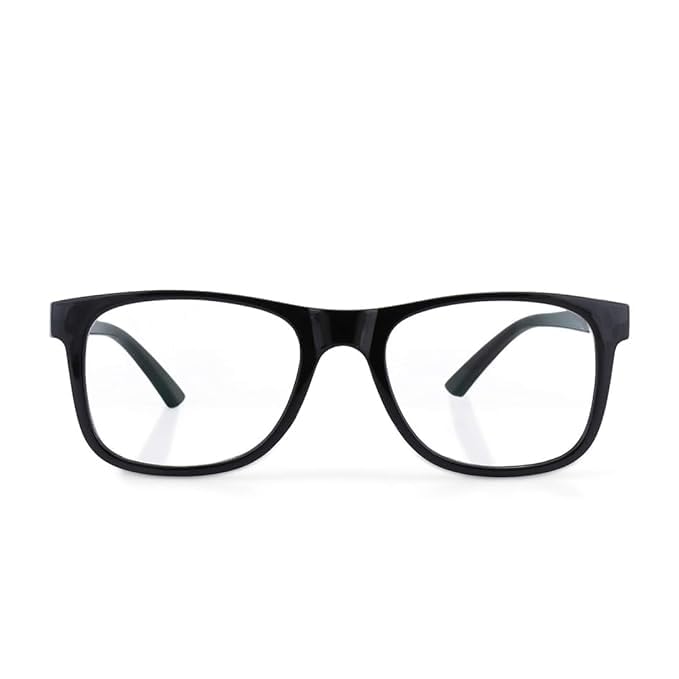 Moonwire | Zero Power Blue Cut Computer Glasses | Anti Glare, Lightweight & Blocks Harmful Rays | UV Protection Specs | For Men & Women | Black |