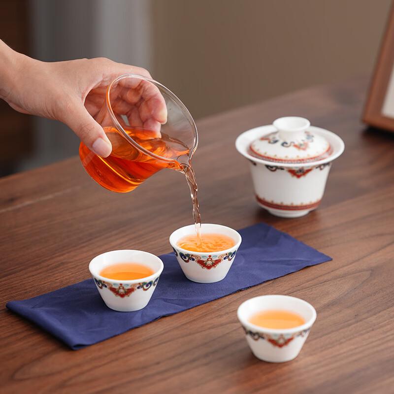 Deouxingguang Auspicious Floral Portable Travel Tea Set