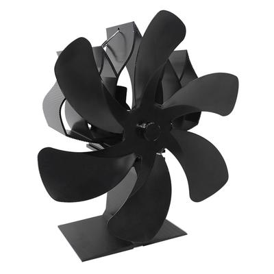 Aluminum 6 Blade Fireplace Fan Portable Self Powered Stove Fan Efficient Heat Distribution Whisper Quiet Performance