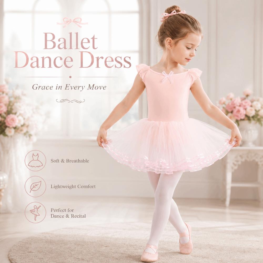 Butterfly Bow Gymnastics Tutu Skirts Breathable Kids Ballet Leotard  Ballet Dancewear