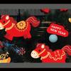 Large Size New Year Window Stickers Red 2026 Horse Year Stickers Window Glass Decor  Car Decoration