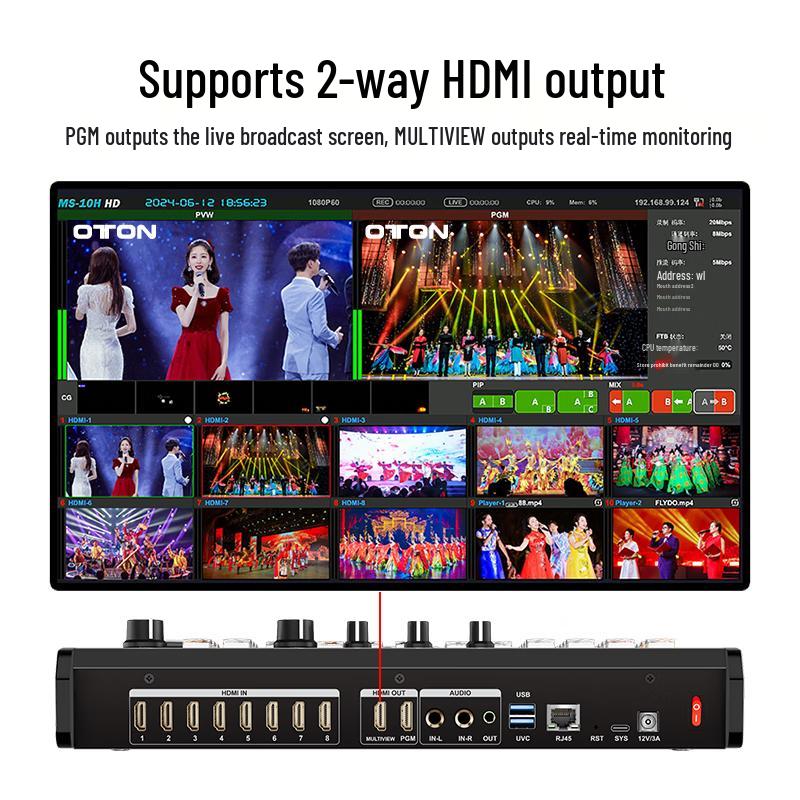 

Oton CS102 8-HDMI Live Production Switcher