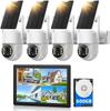 CAMCAMP Outdoor Solar Security Camera with Set of Outdoor Surveillance No Installation Wireless Security 4 500GB Remote Monitoring Color Night Motion