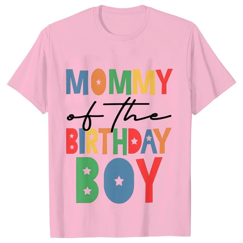 Mommy & Daddy Boys Birthday Squad Party T-shirt Y2k Tops Unisex Kids Summer Short Sleeve Tees Family Matching Oversized Clothing