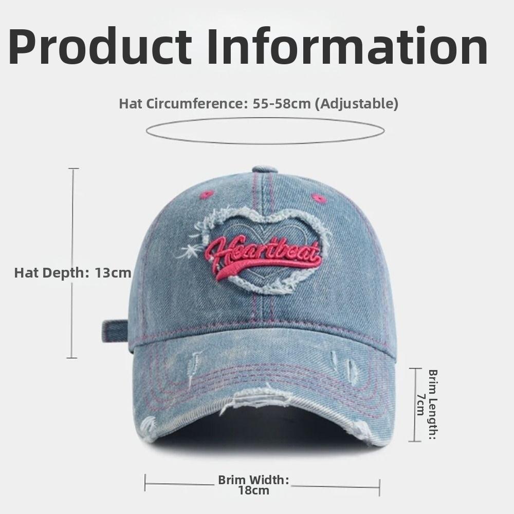 Wide Brim Baseball Cap Denim Denim Hat New Duckbill Cap for Women Girls