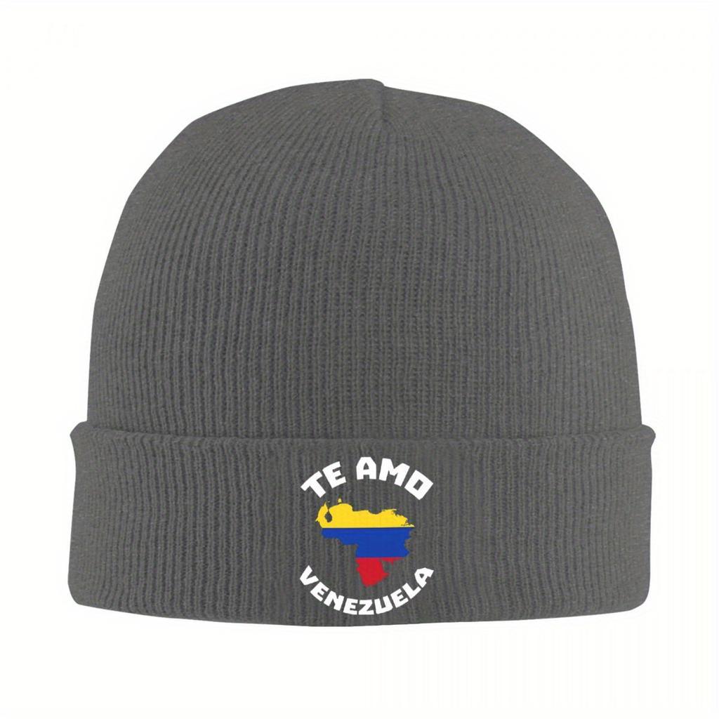 I Love VZLA - Venezuela Heart Flag Venezuelan Knitted Hat Women's Unisex's Beanie Winter Hats Warm Cap