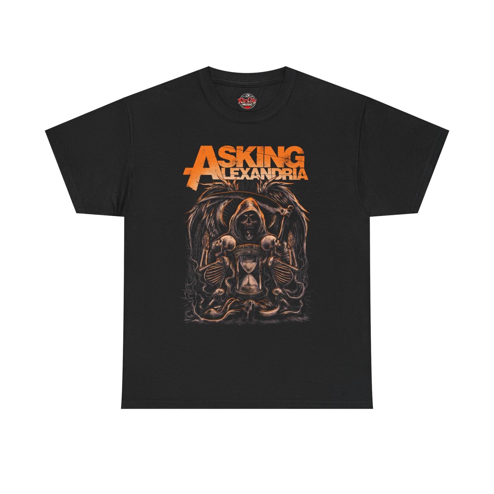 Asking Alexandria Memento Mori Hourglass Grim Reaper Rock Band Unisex T-Shirt XXL