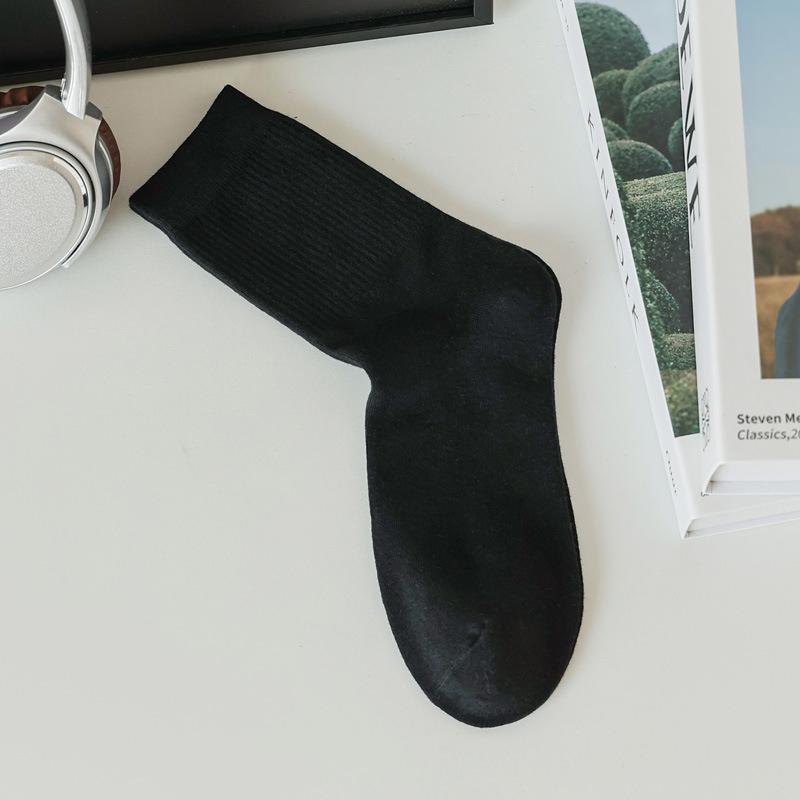 

5/10 пар мужских однотонных универсальных носков до середины икры с удобной резинкой, всесезонные, повседневные, деловые 5 Pairs