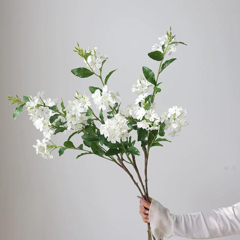 

3Pcs/6Pcs Fake Silk Blue Flowers Artificial Plumbago Flower Realistic Blue & White Fake Floral Stems for Arrangements Home Decor