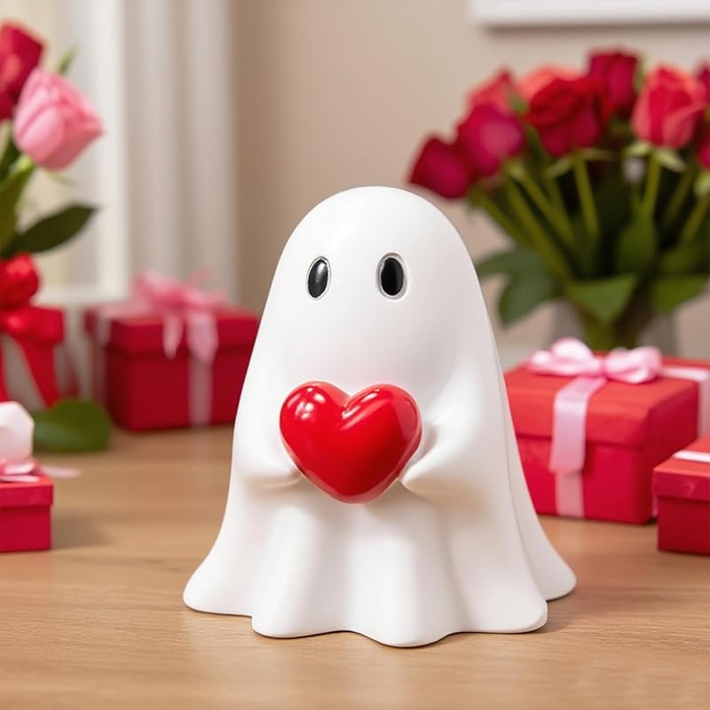 Halloween Decorations Ghost Figurine - 3 in Spooky & Cute Ghost Statue, Halloween Ghost Figurines for Home, Office, Desk Decor, Cute Ghost Decor Home
