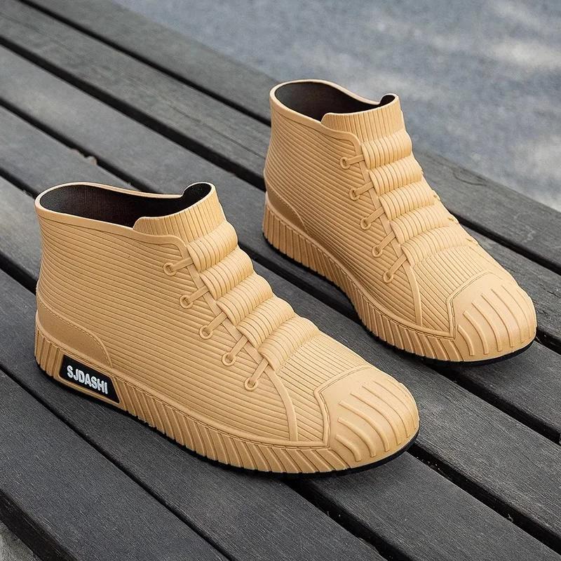 Rain Boots For Men, Short Fishing Wear-resistant Rubber Shoes, Car Wash, Non-slip, Fashionable, Comfortable And Waterproof Shoes
