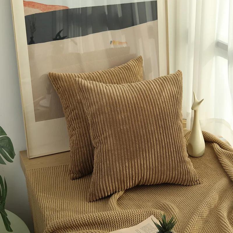 Soft Corduroy Flannel Pillow Cover Plush Cushion Case for Sofa Living Room Decor 30x50 40x40 45x45 50x50