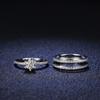 White Gold Glamorous Platinum Rings for Women with Carat D Color Moissanite Diamond and Baguette Diamonds Jewelry