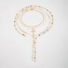 Rhinestone Metal Stacked Necklace Y2K Zinc Zinc Alloy Neck Pendant Beads Stacked Collarbone Chain  Women