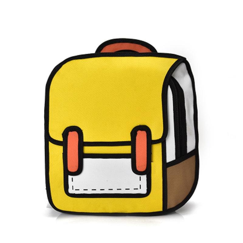 Y2K Cute 2D Drawing Cartoon Bag Anime Backpack 3D Comic Student Schoolbag Kawaii Teenage Daypack Funny Kids Travel Bag Mochila