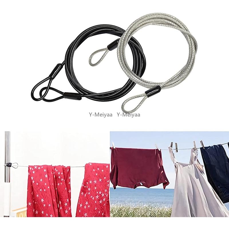 1/2PCS 100CM/3.3Ft Safety Cable Wire Rope Long Travel Security Cable Lock,Braided Steel Coated Safety Cable Luggage Lock