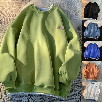 Wiosenno-jesienny top, bluza z kapturem udająca dwuczęściowy strój, styl sukienki dla par, leniwy
