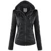 Stupenda Giacca con Cappuccio in Pelle da Donna Parka Sottile Perfetta per l'Abbigliamento Invernale