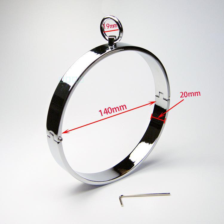 Metal Traction Collar with Nipple Clamps for BDSM Slave Training