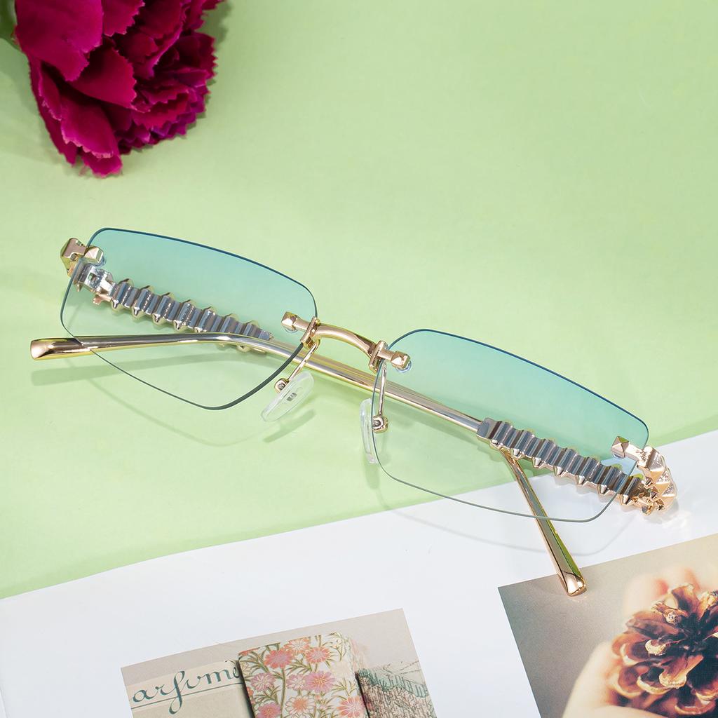 JYL TS Women's Rimless Cat-Eye - Unique Outdoor Street Sun-Protective XN-90340