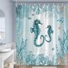 Meereslebewesen Duschvorhang Meeresschildkröten Seesterne Korallen Seetang Unterwasserlandschaft Polyester Badezimmer Vorhang Dekoration mit Haken