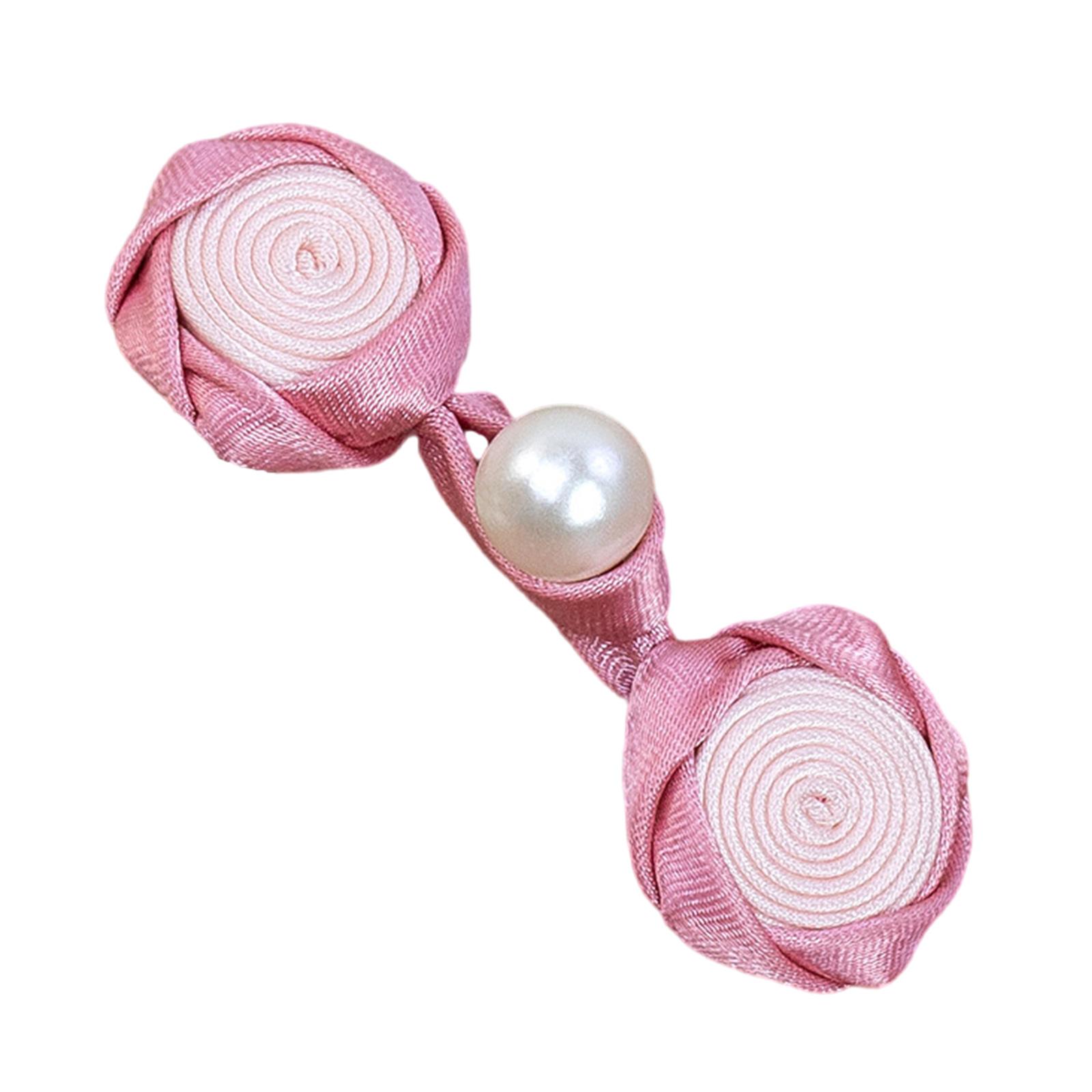 

Handmade Cheongsam Buttons Fastener Pearl Rose Flower Chinese Knot Buttons DIY Handcraft Clothing Decorative Accessories A9